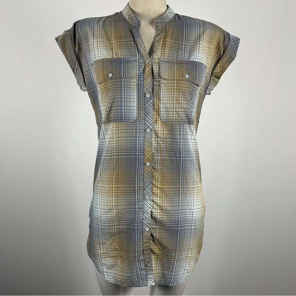 MEC Women's Plaid Shirt Dress - Blue and Tan